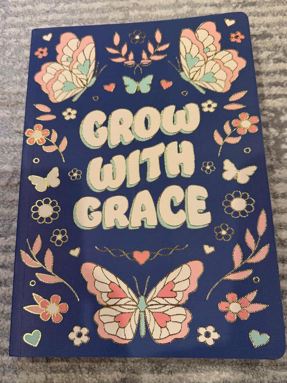Grow With Grace Floral Butterfly Lined Journal